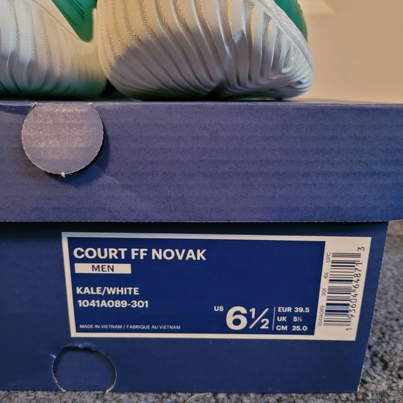 NIB ASICS COURT FF NOVAK DJOKOVIC MENS TENNIS SHOE US 6.5 (KALE/WHITE) - Picture 6 of 9